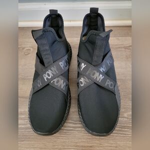 Pony PP1-sleek-Mens slip on Knit sneaker elastic strap logo size 10